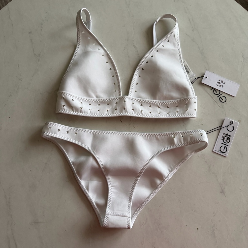 New Gigi C Linda laser cut white bikini size L - Picture 10 of 10